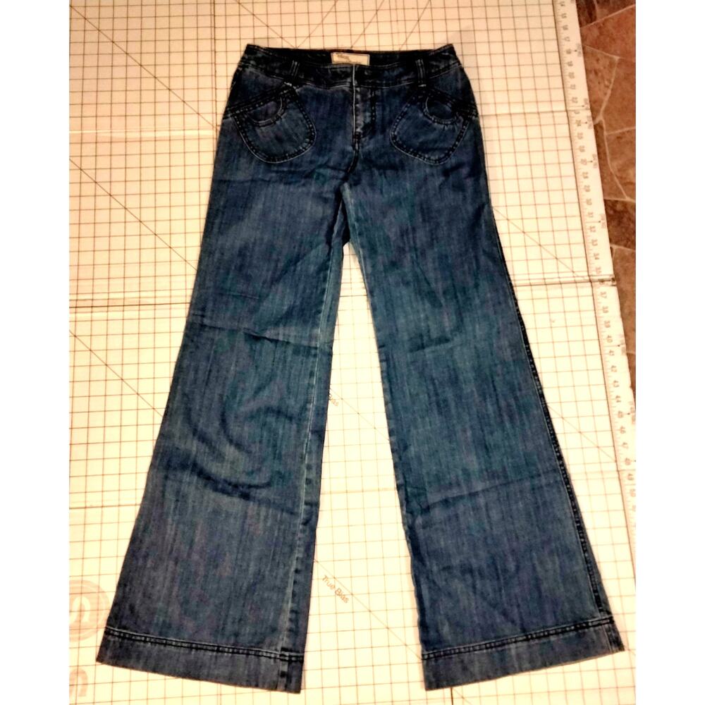 Bica Cheia Vintage Y2K Retro Style Blue Denim Flare Leg Jeans 28